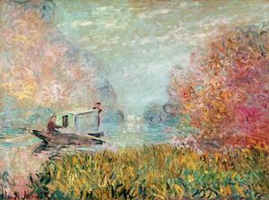 Monet, Claude - Reproducere The Boat Studio on the Seine, 1875, (40 x 30 cm)