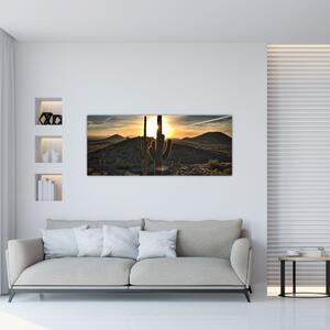 Tablou - cactușii la soare (120x50 cm)