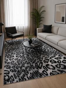 Covor Sufragerie Dormitor, Model Leopard 11066 190, Gri Dreptunghi, Gri, 120x170