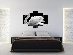 Tablou cu lebăda alb neagră (150x105 cm)