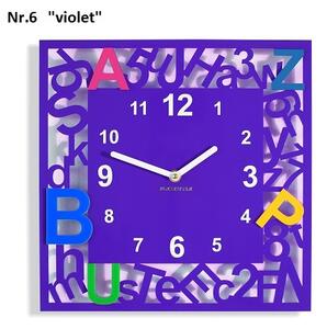 Ceas pătrat pentru copii cu litere Violet