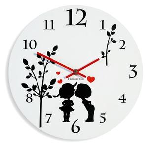 Ceas de perete alb pentru copii Roșu