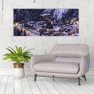Tablou - orășelul montan iarna (120x50 cm)