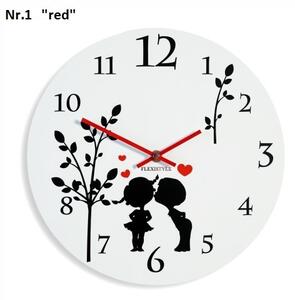 Ceas de perete alb pentru copii Roșu