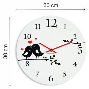 Ceas rotund pentru copii cu inimioare Roșu