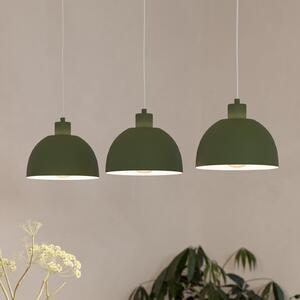 EGLO Lampă suspendată Cazalilla, verde, cu 3 becuri, din metal, E27, reglabil, Verde, Bucătărie, Metal