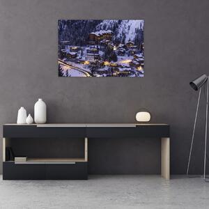 Tablou - orășelul montan iarna (90x60 cm)