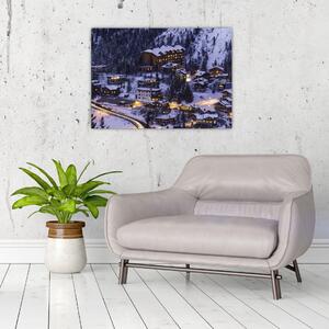 Tablou - orășelul montan iarna (70x50 cm)