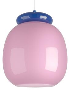 EGLO Lampă suspendată Berardelli, roz/albastru, Ø 23 cm, sticlă, E27, reglabil, Roz / Rosé, Camera de zi / sufragerie, Sticlă, Modern