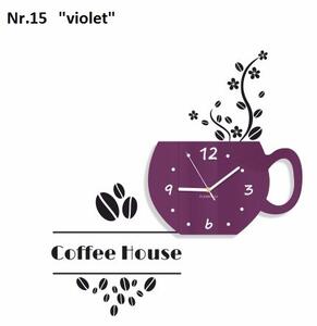 Ceas decorativ Coffee House pentru bucătărie Violet
