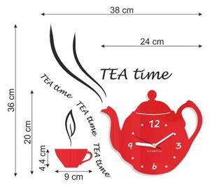 Ceas decorativ de bucătărie Tea Time Gri