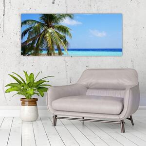 Tablou cu palmier pe plajă (120x50 cm)