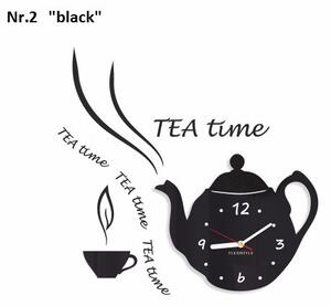 Ceas decorativ de bucătărie Tea Time Bej
