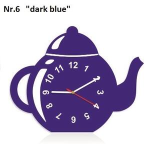 Ceas decorativ de bucătărie în formă de ceainic Albastru inchis