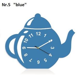 Ceas decorativ de bucătărie în formă de ceainic Albastru inchis