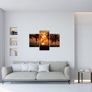 Tablou cu palmier în apus de soare (90x60 cm)