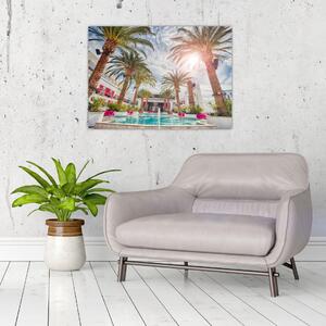 Tablou - palmier cu bazin (70x50 cm)