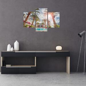 Tablou - palmier cu bazin (90x60 cm)