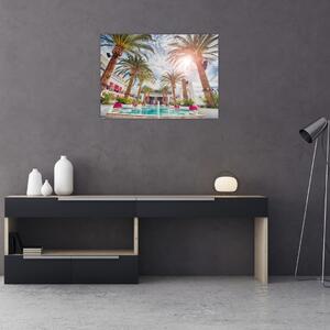 Tablou - palmier cu bazin (70x50 cm)