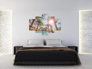 Tablou - palmier cu bazin (150x105 cm)