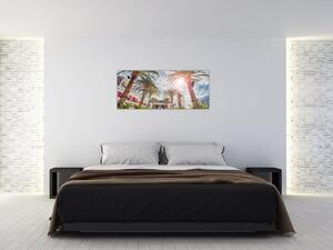 Tablou - palmier cu bazin (120x50 cm)