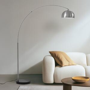 Lindby Lampă arcuită Hernando, nichel, oțel, înălțime 188 cm, Metalic, Camera de zi / sufragerie, Metal, Modern
