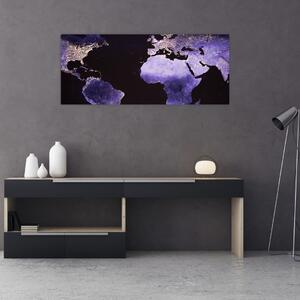 Tablou Pământului din Cosmos (120x50 cm)