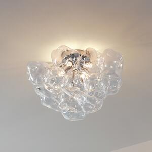 Lucande Plafonieră Diborah, transparentă, Ø 49 cm, sticlă, G9, reglabil, Transparent, Camera de zi / sufragerie, Sticlă, Design