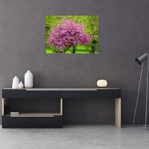 Tablou cu pom înflorit pe luncă (70x50 cm)