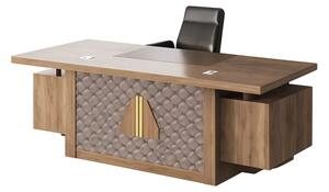 Birou managerial Majestic cu panou frontal și sertare laterale suspendate - dimensiuni W2200xD900xH750 mm