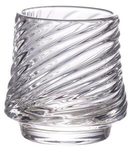 Pahar din sticlă borosilicată, pentru cafea, băuturi și whisky, model striat, 7.5 x 8 cm, eCarla, SZK200