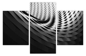 Tablou abstract - spirală alb neagră (90x60 cm)