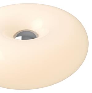 EGLO Lampa de birou cu LED Basile, albă, din sticlă, 2.700 K, reglabil, Alb, Camera de zi / sufragerie, Sticlă, Modern