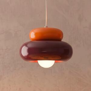 EGLO Lampă suspendată Torchiarolo, bordeaux/portocaliu, metal, E27, reglabil, Roșu, Camera de zi / sufragerie, Metal, Modern