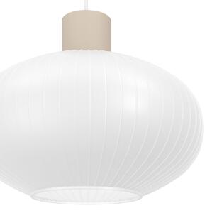 EGLO Lampă suspendată Dasmina, Ø 25 cm, alb/nisipiu, sticlă, E27, reglabil, Alb, Camera de zi / sufragerie, Sticlă, Viața tânără