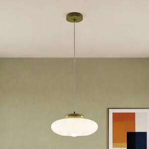 EGLO Lampă suspendată Berardelli, albastru/dud, plată, Ø 30 cm, sticlă, reglabil, Albastru, Camera de zi / sufragerie, Sticlă, Modern