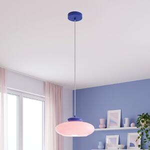 EGLO Lampă suspendată Berardelli portocaliu/verde, plată, Ø 30 cm, sticlă, E27, reglabil, Portocaliu, Camera de zi / sufragerie, Sticlă, Modern