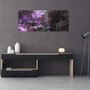 Tablou - copaci violeți (120x50 cm)