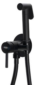 Aqualine Aqualine, baterie pentru bideu ascuns cu spray Stop, furtun 1,2 m, rotund, negru mat, SK302B