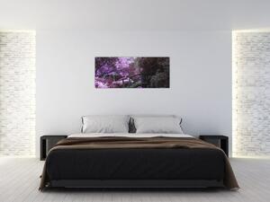 Tablou - copaci violeți (120x50 cm)