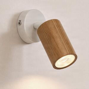 Luminex Spot de perete Nisse, alb, adâncime 18 cm, 1 bec, lemn/metal, reglabil, Alb, Camera de zi / sufragerie, Lemn, Spot de perete