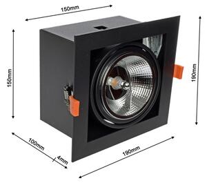 Lampă încastrată PLAZA AR111 1xGU10/12W/230V negru