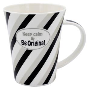 Cană din porțelan personalizată cu mesaj "Keep calm and Be Original"