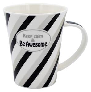 Cană din porțelan personalizată cu mesaj "Keep calm and Be Awesome"