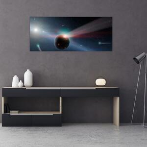 Tablou cu planetă mică (120x50 cm)