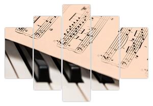 Tablou cu pian și notele muzicale (150x105 cm)