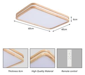 Brilagi - Corp de iluminat LED reglabil MOLINA SQUARE LED/54W/230V stejar 60x40 cm + telecomandă