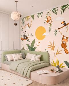 Tapet Animale tropicale în mijlocul vegetației luxuriante, Fototapet Natură, w05865 : Uwalls.ro