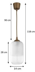 Brilagi - Pendul LED pe cablu RETRO GLASS 1xE27/60W/230V diam. 14 cm maro/alb