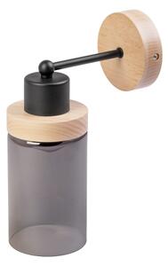 Lampă de perete WOODNEST 1xE27/15W/230V lemn de pin/negru fumuriu